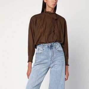 Isabel Marant Étoile Kaki Pamias Shirt With Ruffles Women